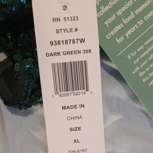 Dark Green Sequin Crop Top